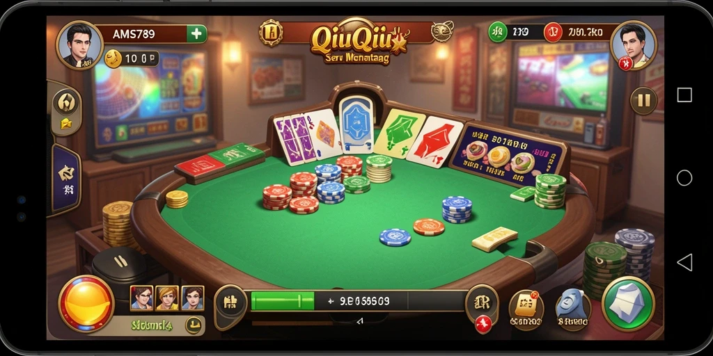 Tampilan gameplay QiuQiu yang menarik dan interaktif di AMS789.