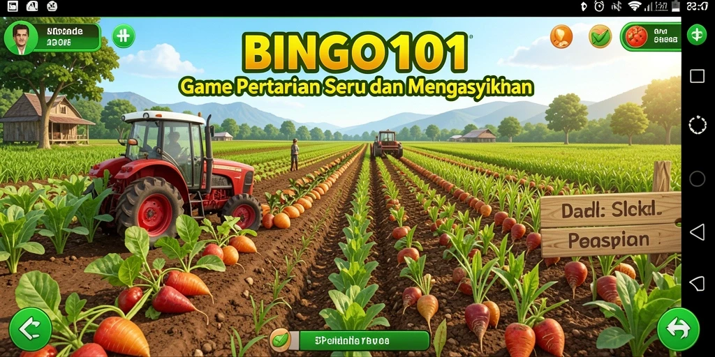 Tampilan gameplay BINGO101 yang menarik dan penuh warna.
