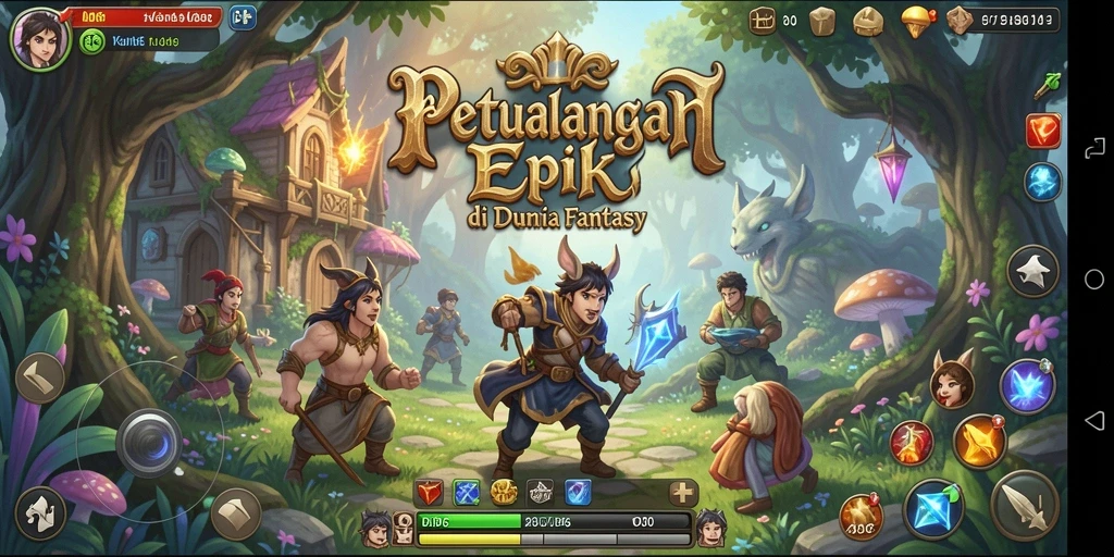 Menampilkan aksi pertarungan yang seru dalam game RPG D06.