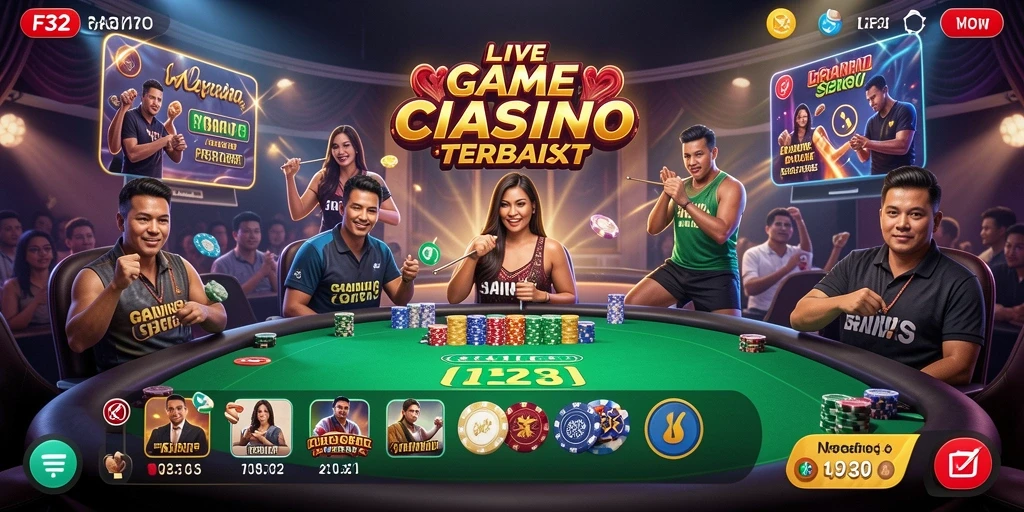 Tangkapan layar gameplay F32 menampilkan keseruan permainan Live Casino.