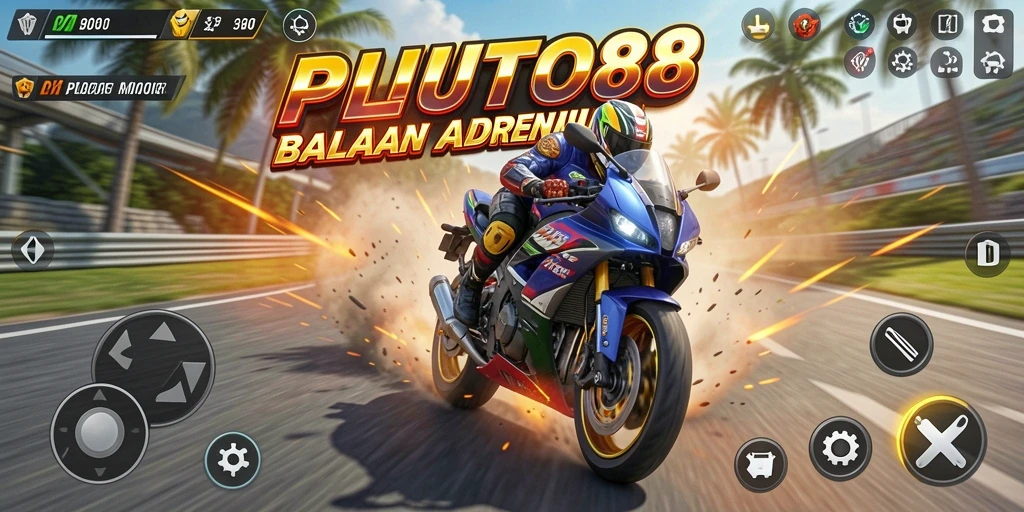 Gameplay PLUTO88 yang mendebarkan dengan motor balap yang memukau.