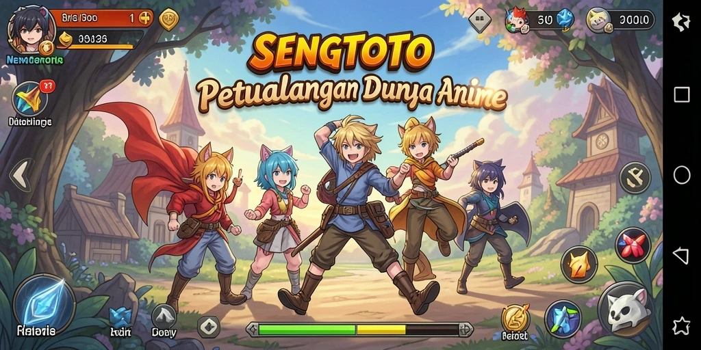 Tampilan gameplay SENGTOTO yang penuh aksi dan karakter menarik.