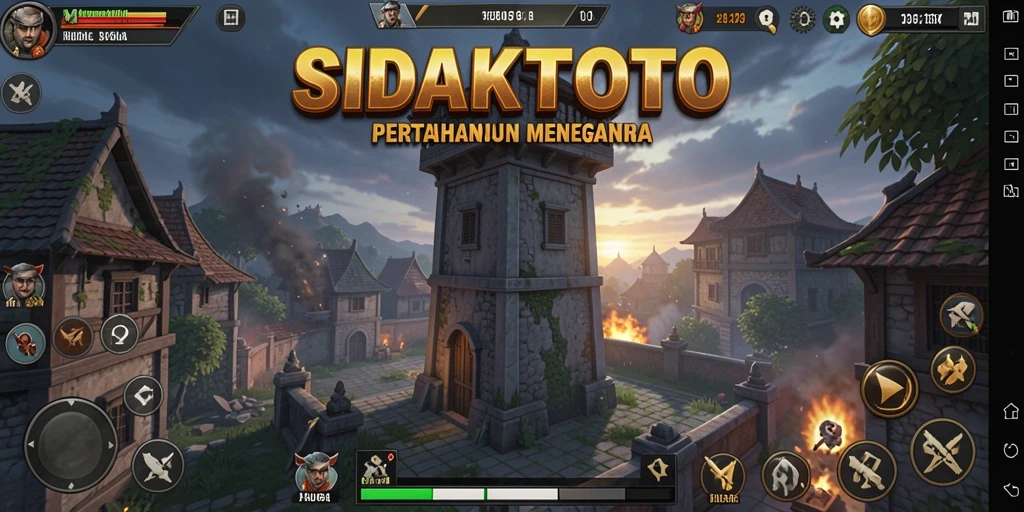 Tampilan dinamis dari gameplay Tower Defense SIDAKTOTO yang menegangkan.