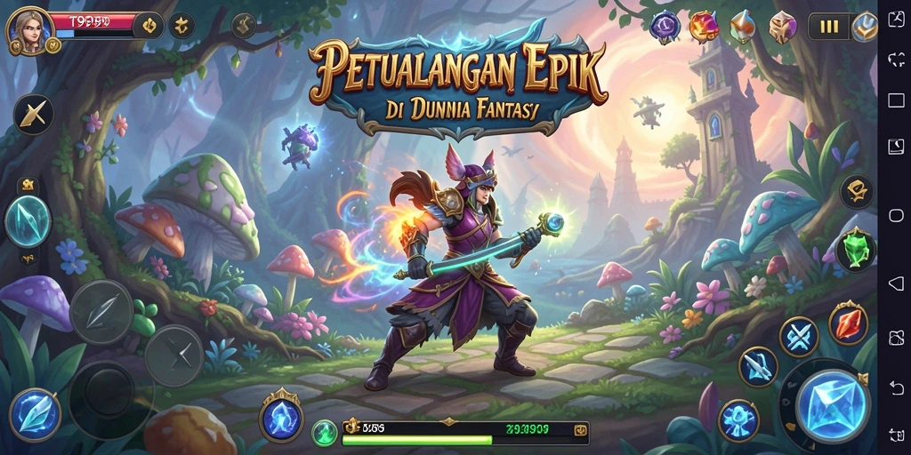Menampilkan gameplay epik T9999 di dunia fantasi yang memukau.